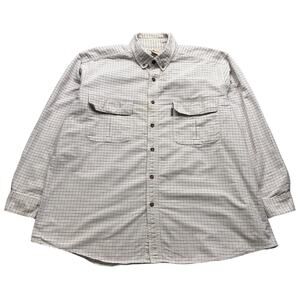 Woolrich Button Down Shirt Men's 2XL Long Sleeve Pocket Check White Red Maroon